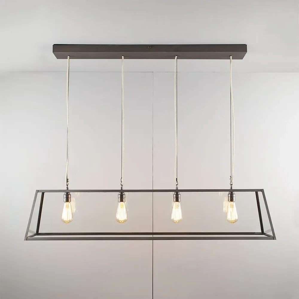4-Light Pendant Light - Clear Glass, Metal