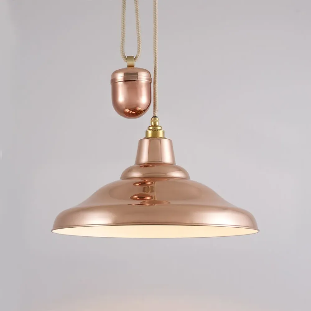 Adjustable Pendant Light - Polished Copper
