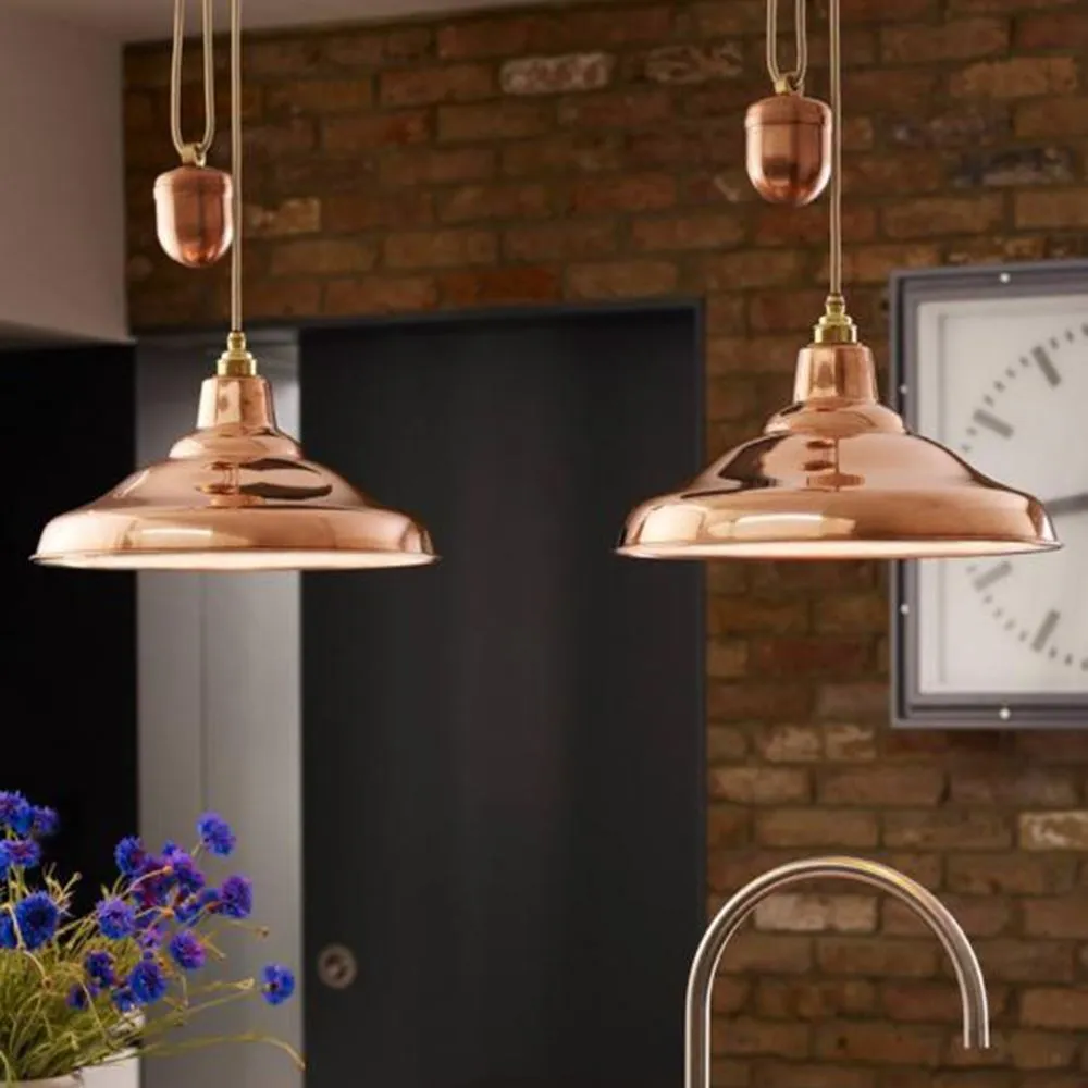 Adjustable Pendant Light - Weathered Copper