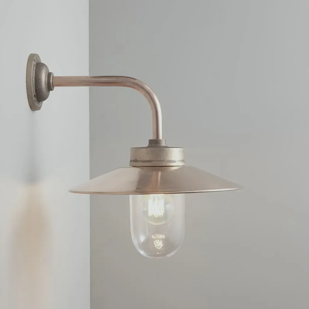 Angled Exterior Wall Light - Gunmetal, Frosted