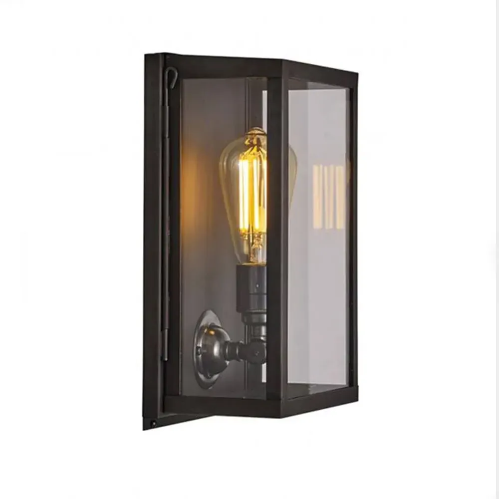 Box Medium Wall Light - Frosted, Brass