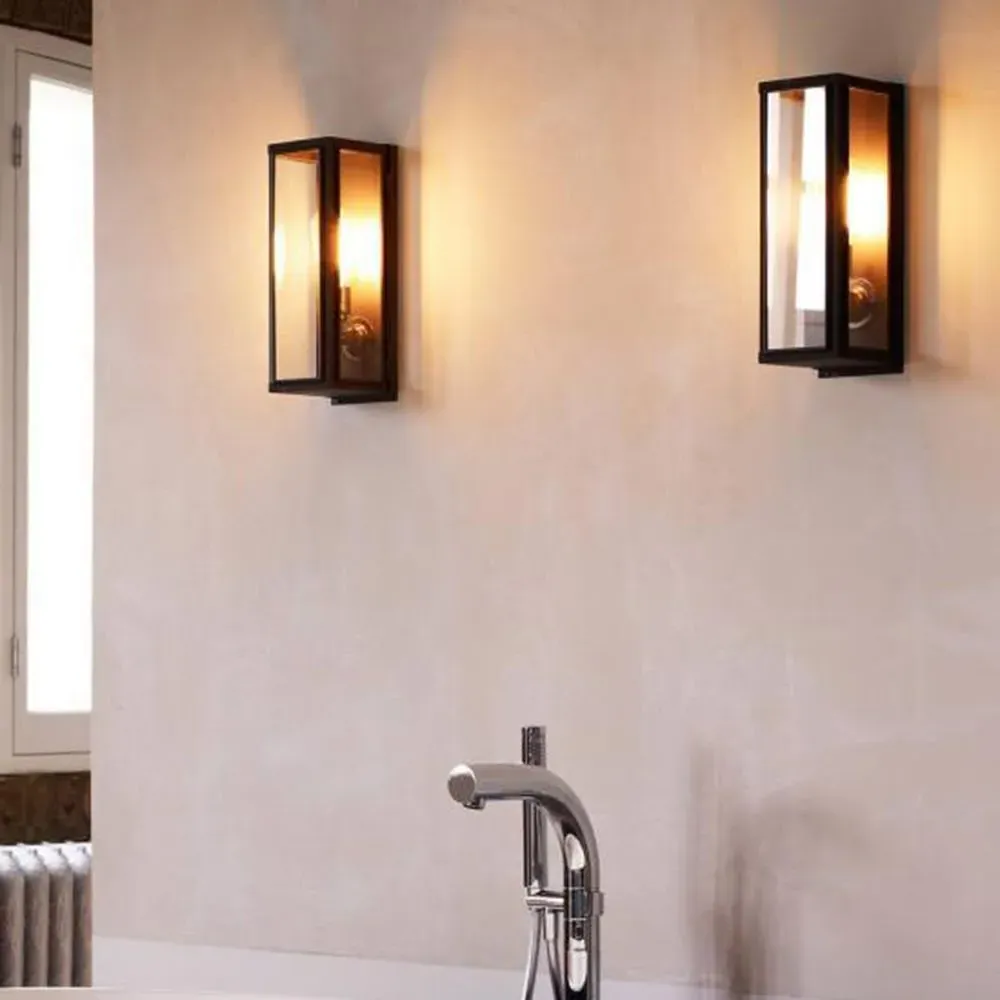 Box Small Wall Light - Frosted, Brass