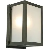 Box Small Wall Light - Frosted, Brass