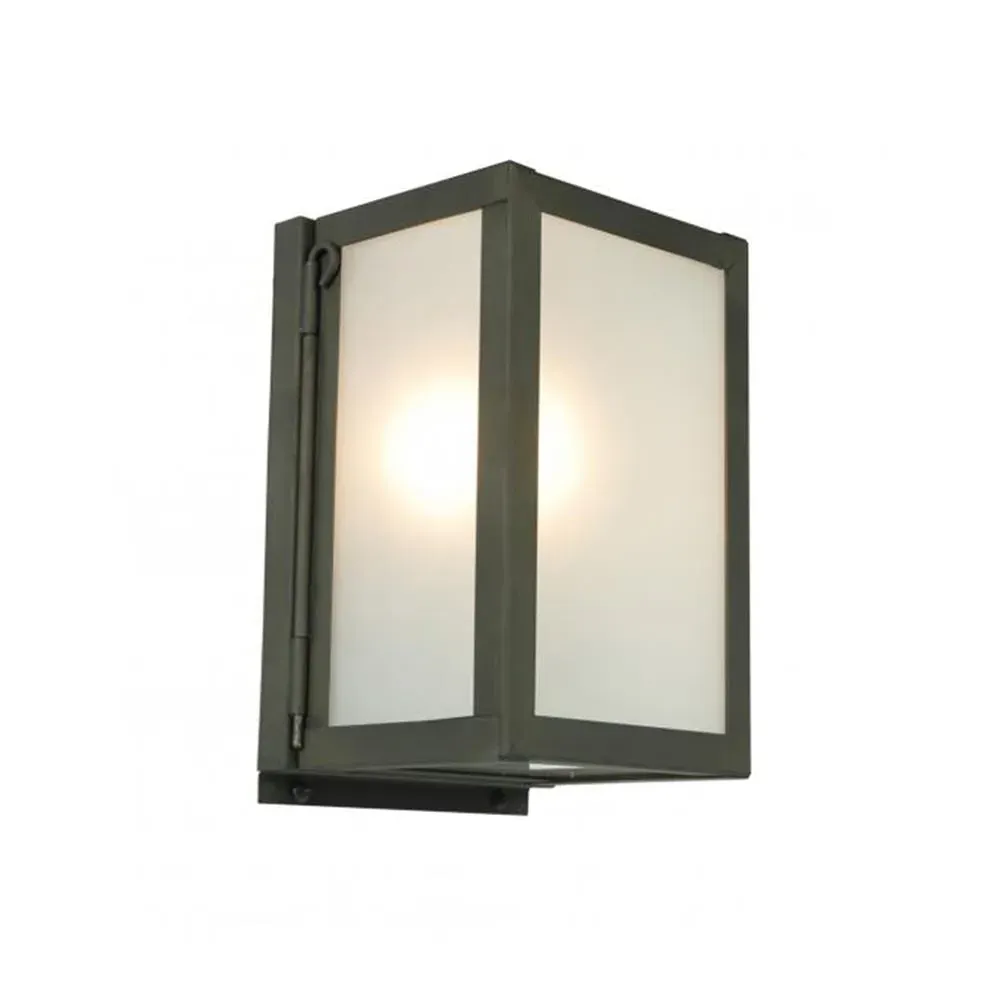 Box Small Wall Light - Frosted, Brass