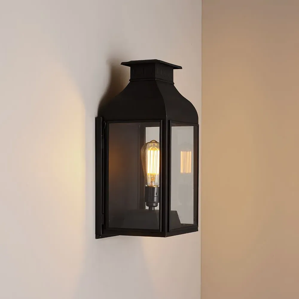 Box Wall Light IP44 Rated - Brass, Glass