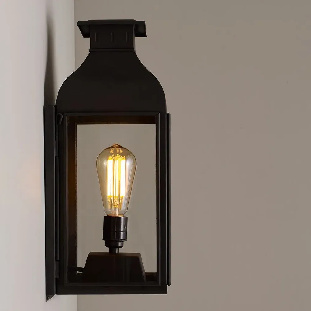 Box Wall Light IP44 Rated - Brass, Glass