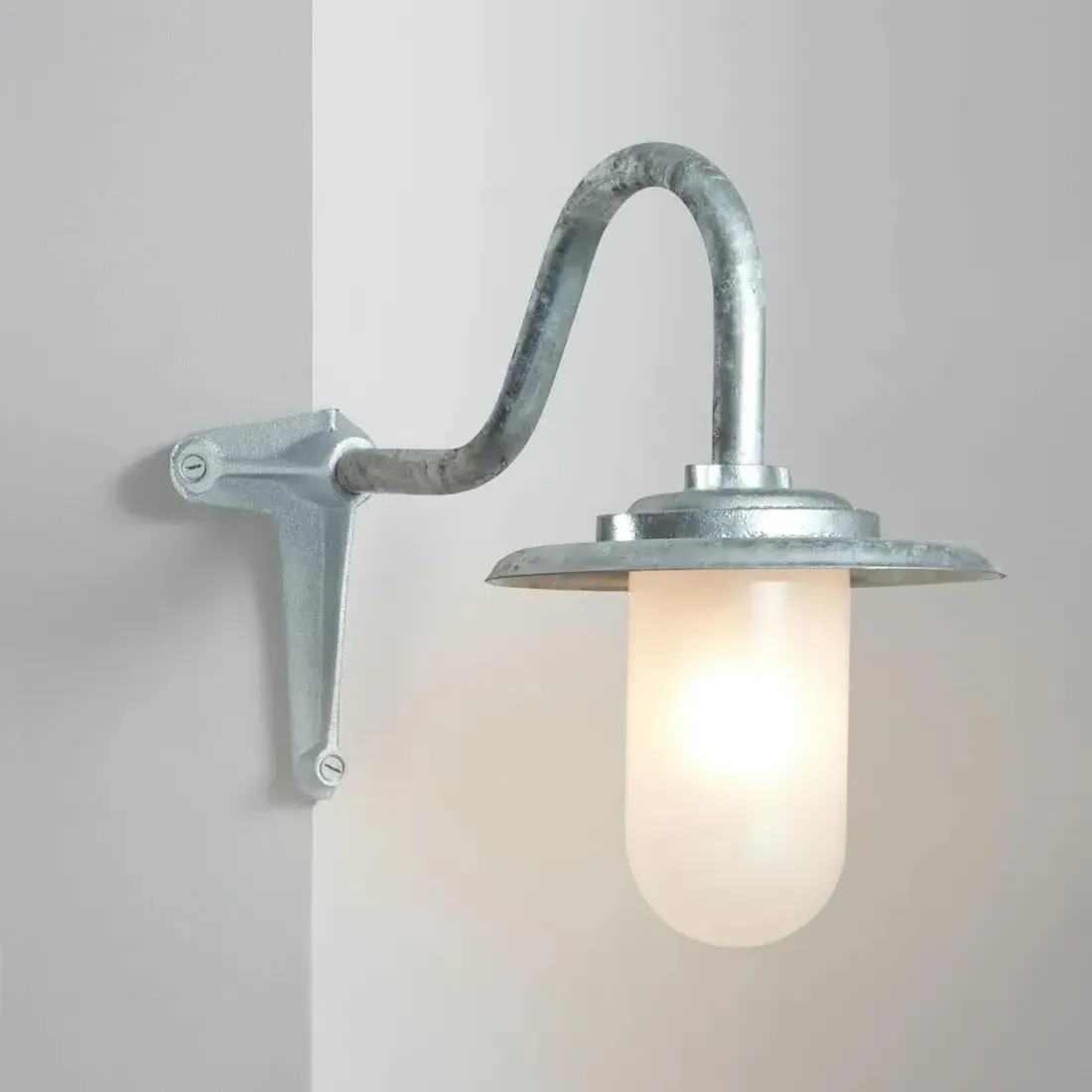 Corner Bracket Light 100W - Opal Glass