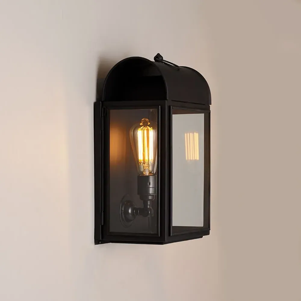 Domed Box Wall Light - Clear Glass, Brass image