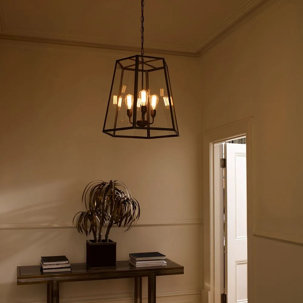 Extra Large Hex Pendant Light - Brass, Glass
