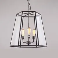 Extra Large Hex Pendant Light - Brass, Glass