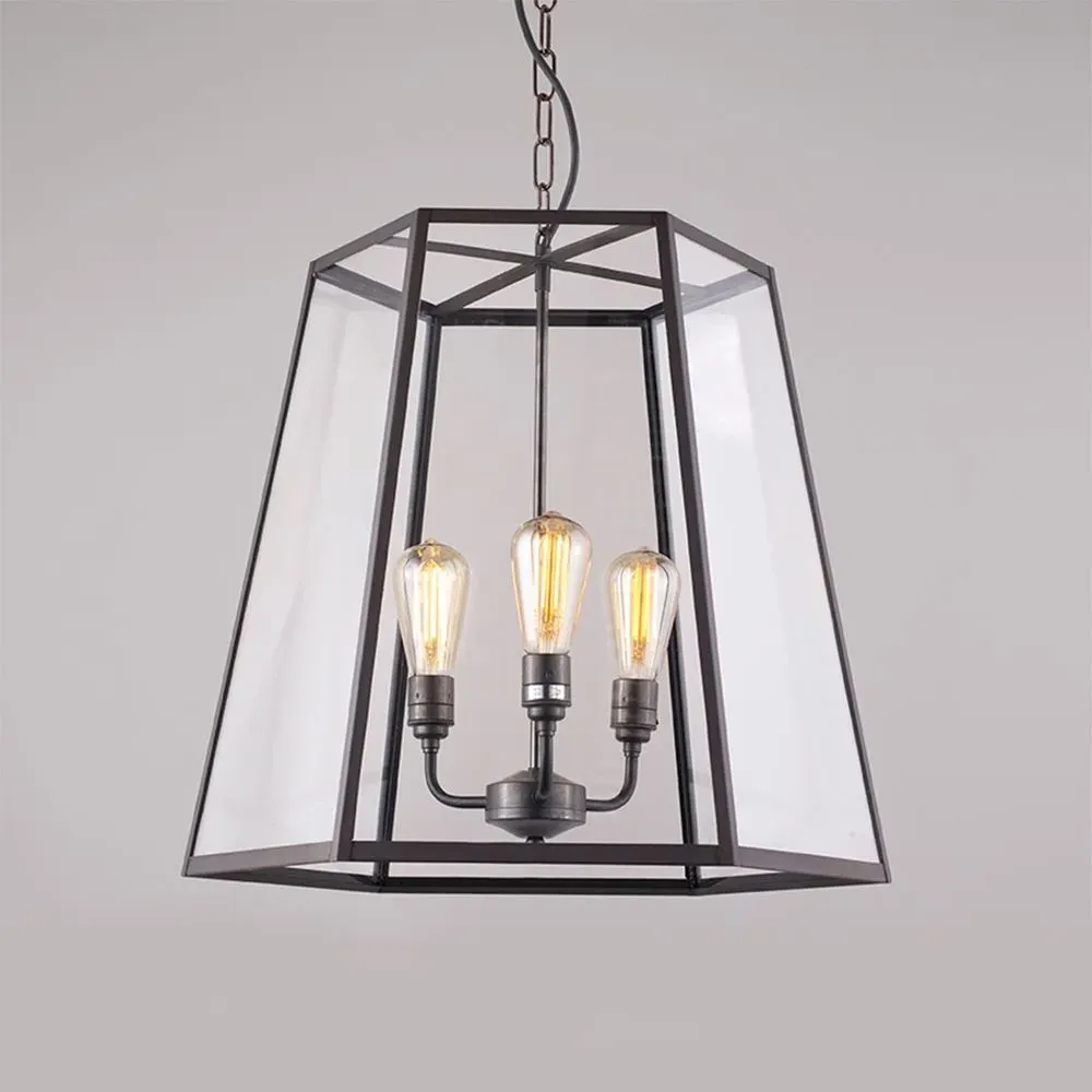 Extra Large Hex Pendant Light - Brass, Glass
