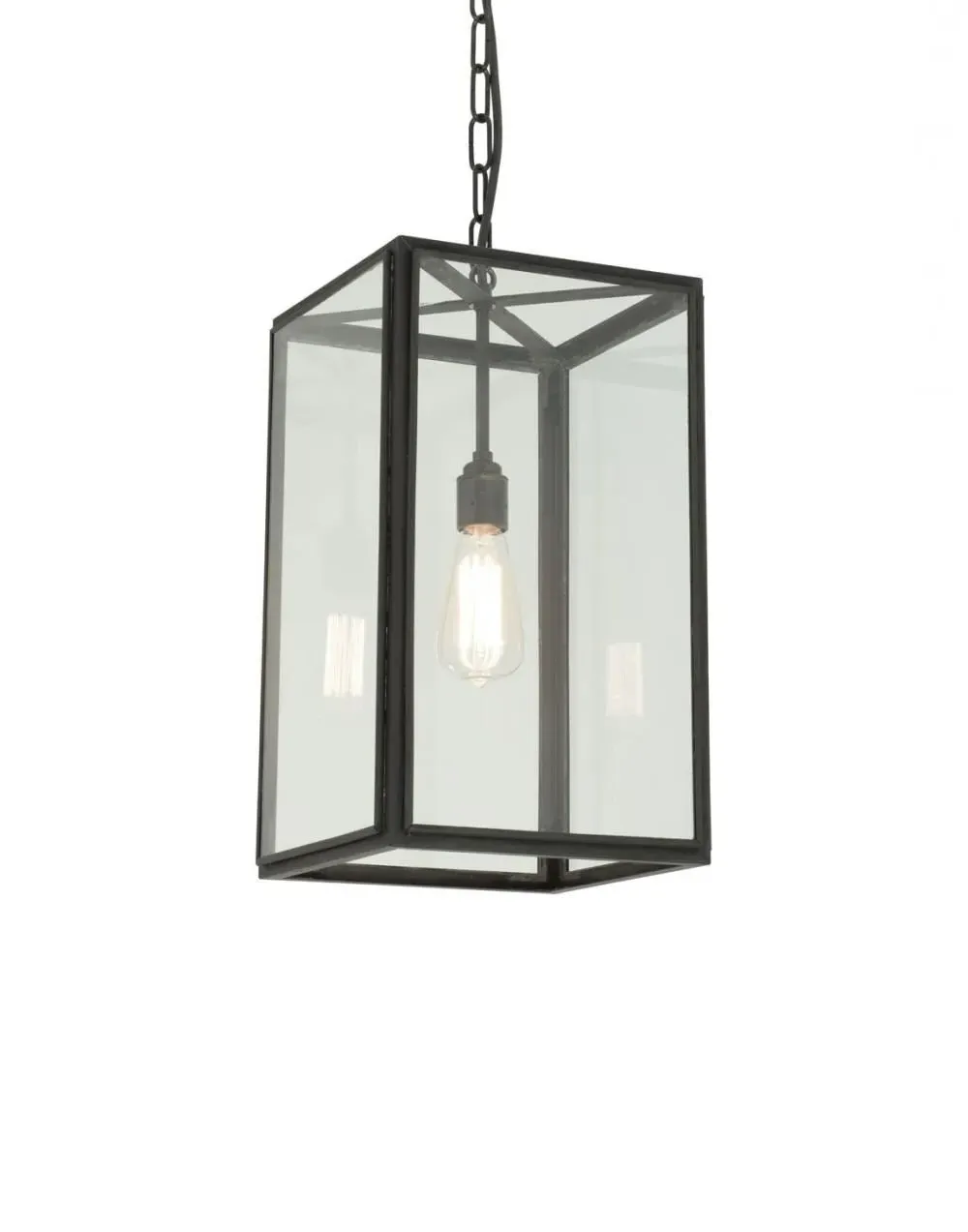 Extra Large Square Pendant Light - Brass, Glass
