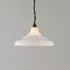 Glass School Size 2 Pendant Light - Weathered Brass, Opal Glass