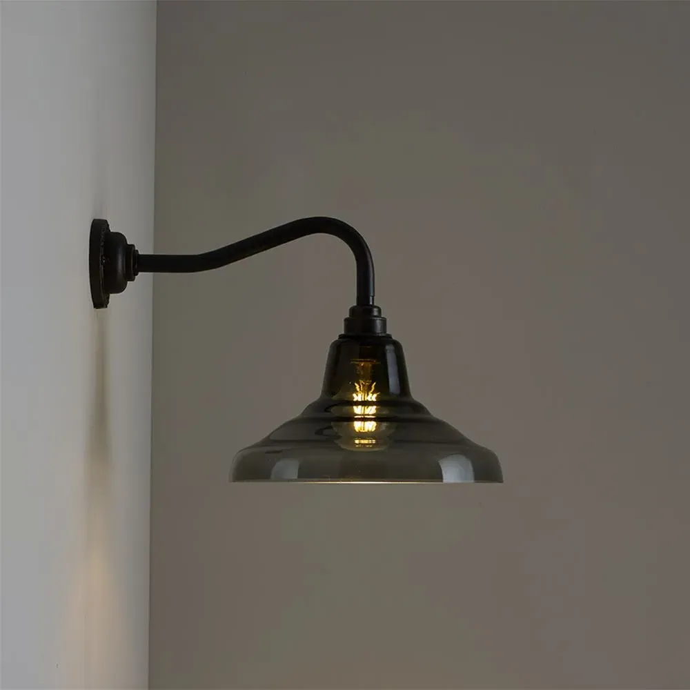 Glass School Wall Light - Anthracite, Brass