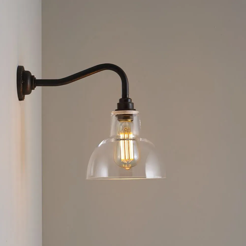Glass Wall Light - Anthracite, Brass