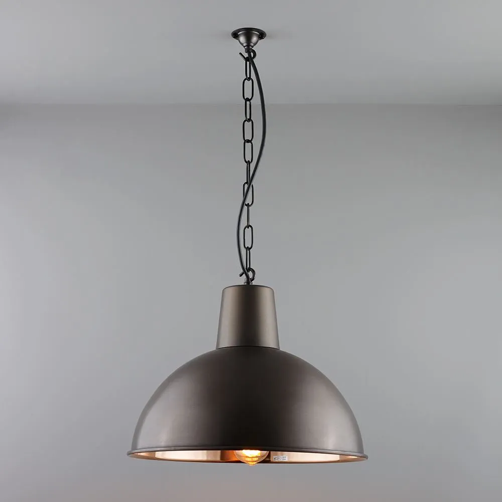 Large Pendant Light Industrial - Brass, Metal