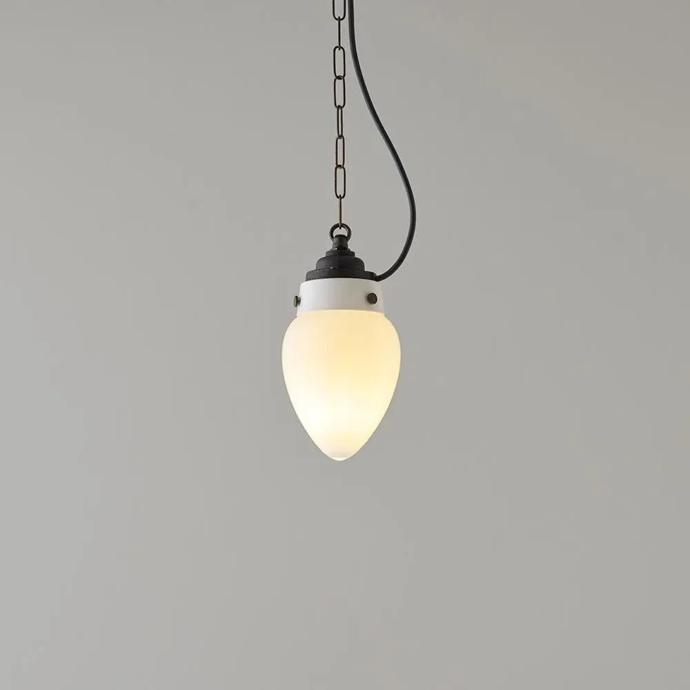Large Pendant Light IP Rated - Opal Glass