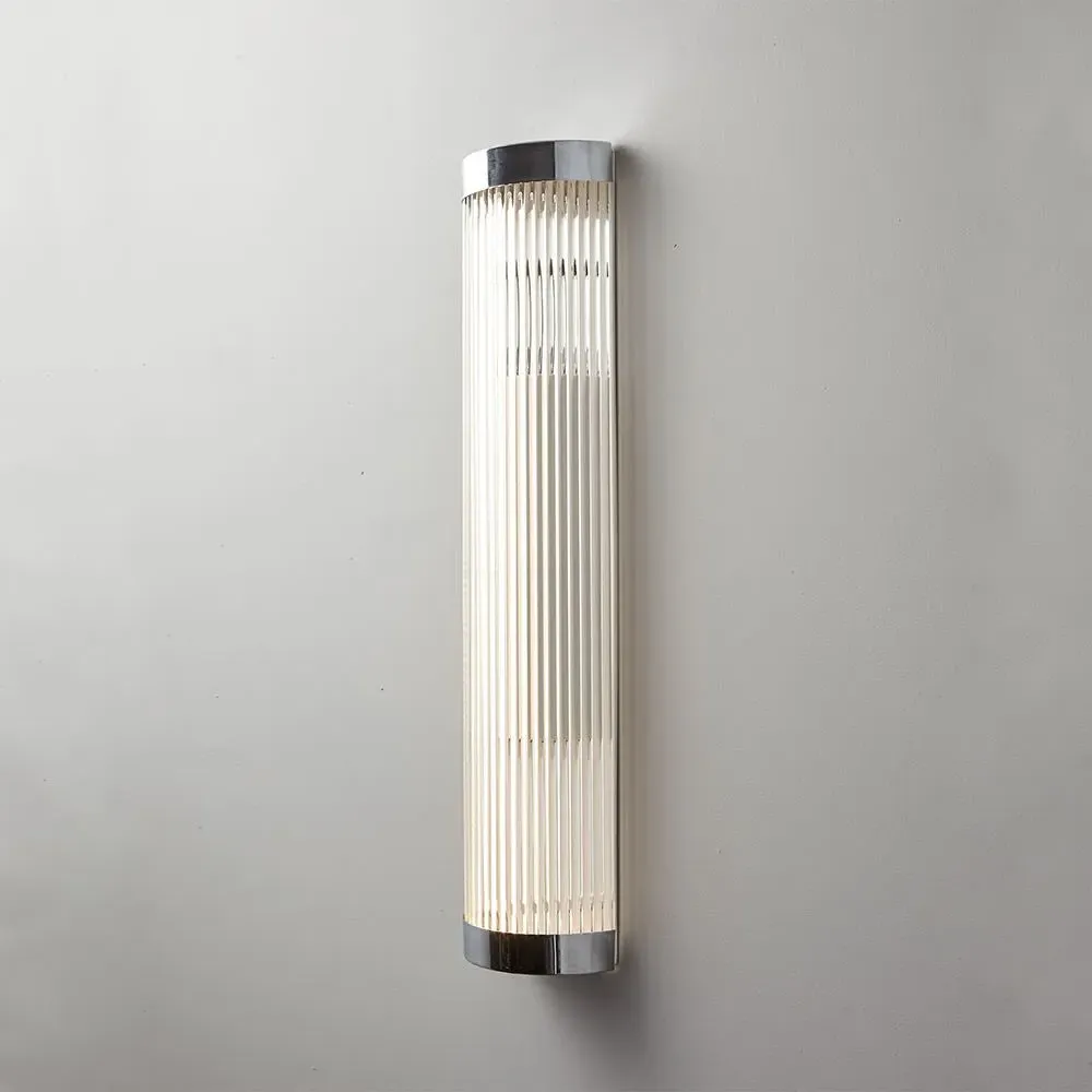 Large Pillar Light IP44 LED - Polished Brass, Glass