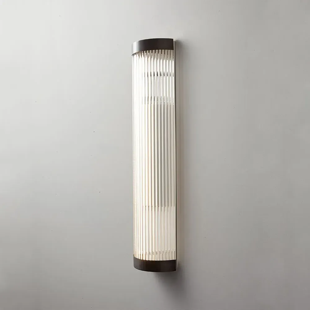 Large Pillar Light IP44 LED - Polished Brass, Glass