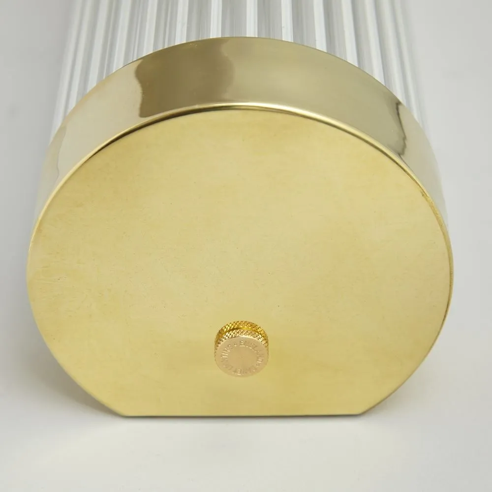 Large Pillar Light IP44 LED - Polished Brass, Glass