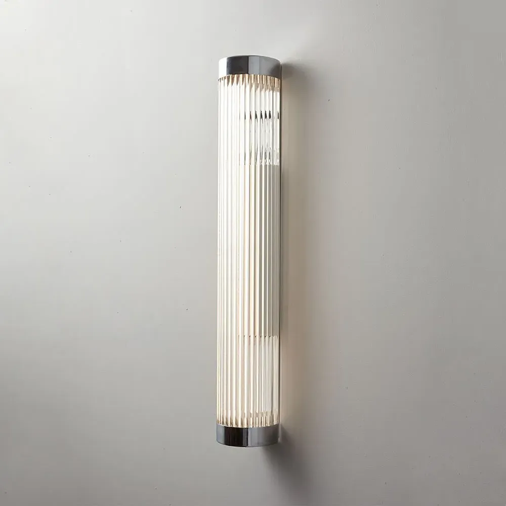 Large Pillar Light IP44 LED - Weathered Brass, Glass