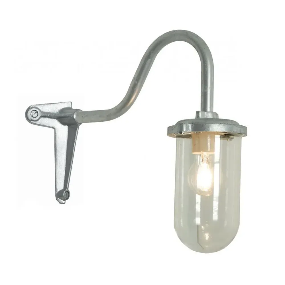 Large Wall Light with Clear Glass - Black, Steel