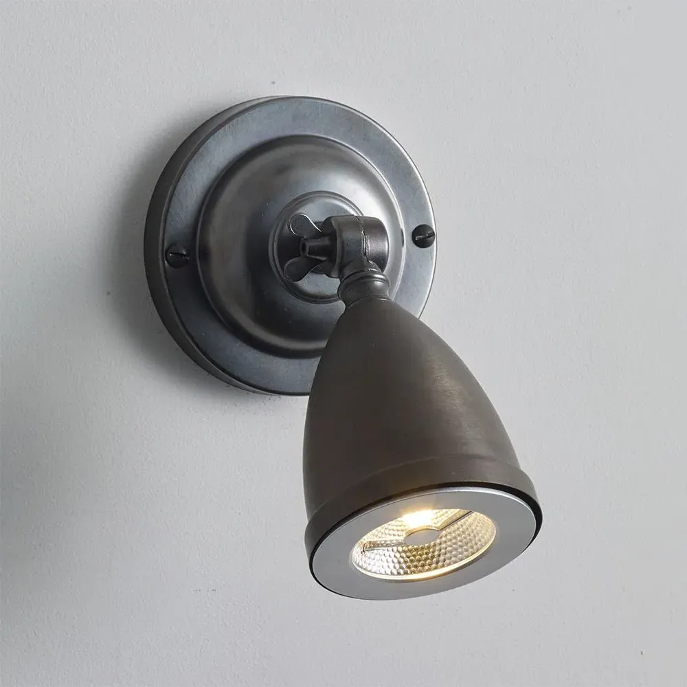 LED Spotlight with Shade - Brass, Metal
