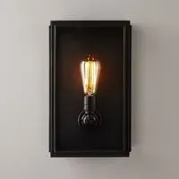 Medium Box Wall Light IP44 - Clear Glass, Brass