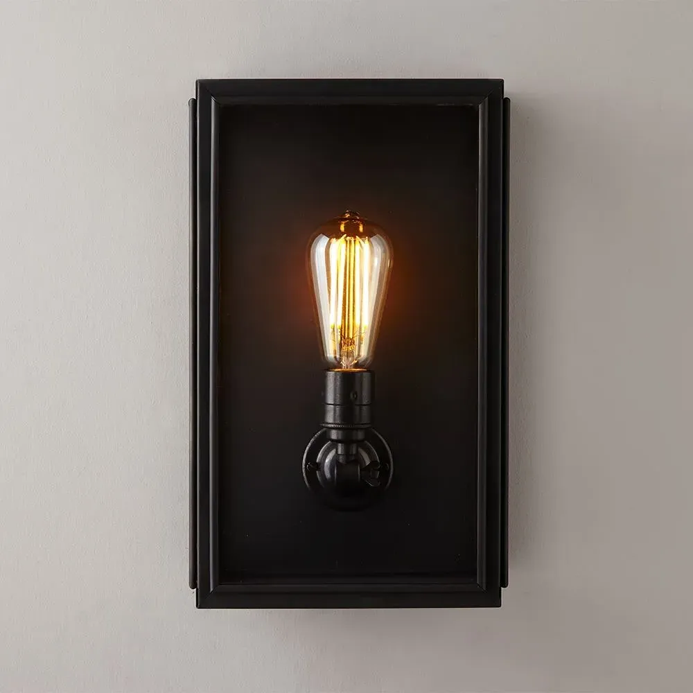 Medium Box Wall Light IP44 - Clear Glass, Brass image
