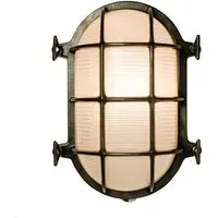 Medium Oval Bulkhead Light - Weathered Brass
