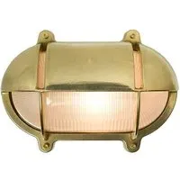 Medium Oval Bulkhead Light with Eyelid - Polished Brass