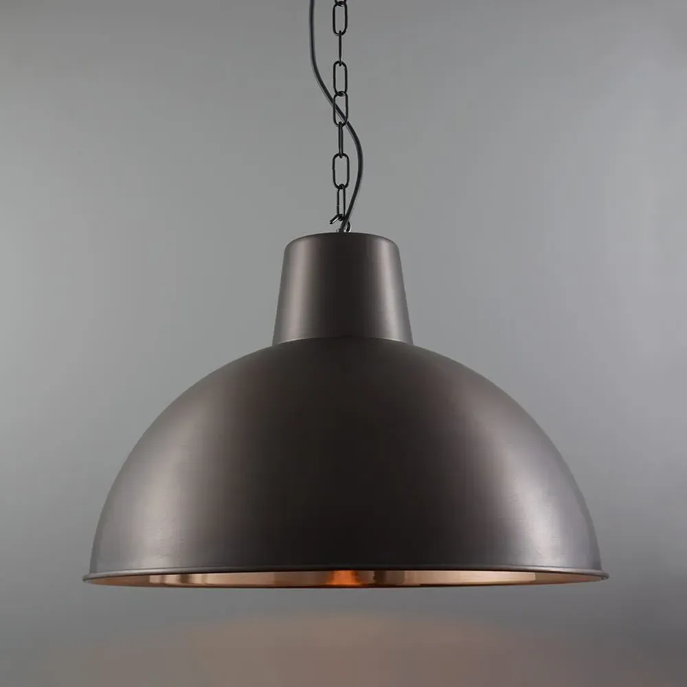 Medium Pendant Light Industrial - Brass, Metal