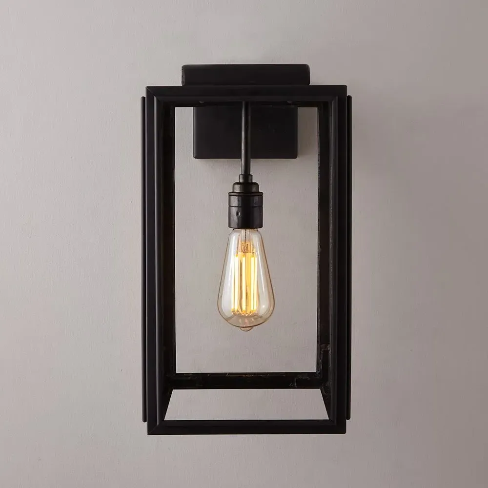Medium Wall Light with Glass Panels - Brass