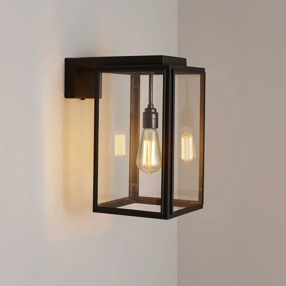 Medium Wall Light with Glass Panels - Brass