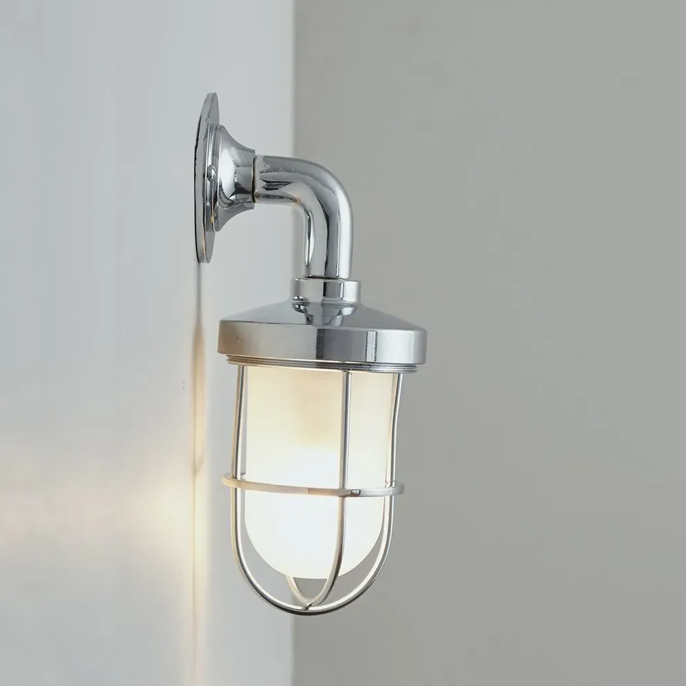 Miniature Ship's Well Glass Wall Light - Polished Brass