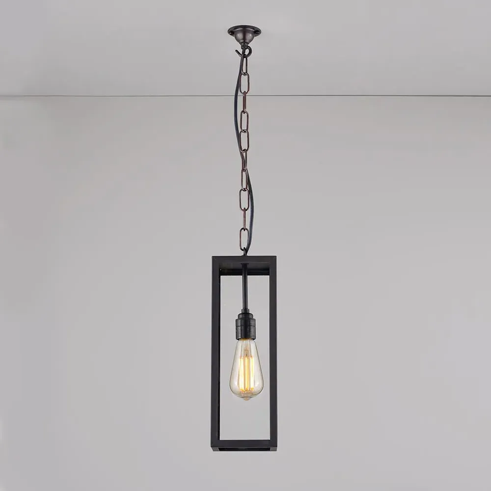 Narrow Box Pendant Light - Polished Nickel, Clear Glass