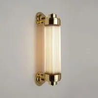 Offset Wall Light with Glass Rods - Brass