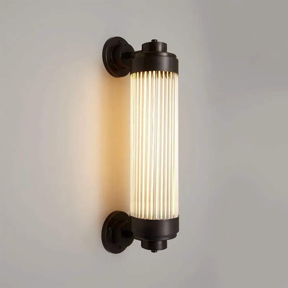 Offset Wall Light with Glass Rods - Brass image