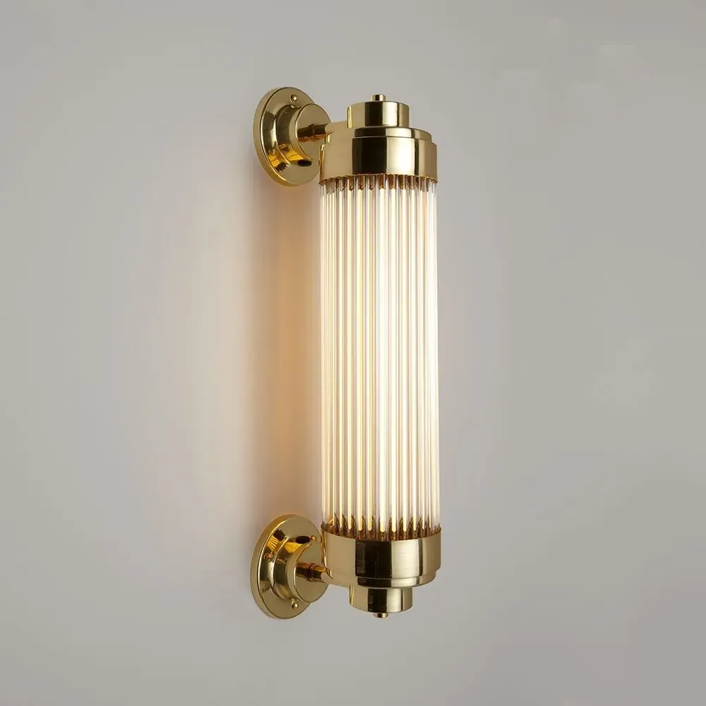 Offset Wall Light with Glass Rods - Chrome