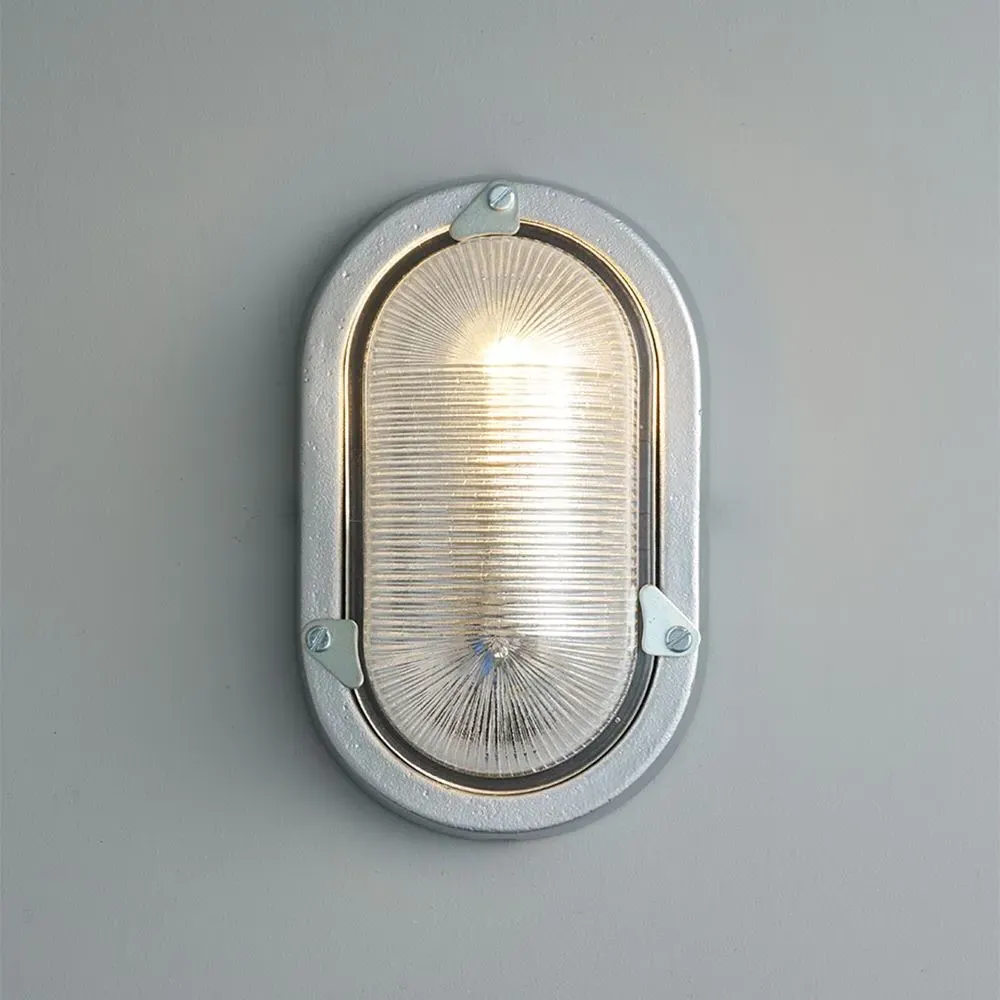 Oval Bulkhead Light - Black, Cast Metal