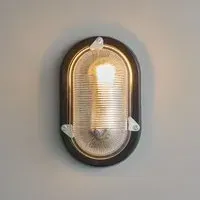 Oval Bulkhead Light - Black, Cast Metal