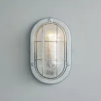 Oval Bulkhead Light with Guard - Aluminium