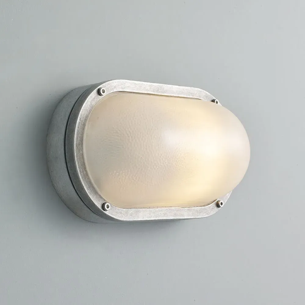 Oval Wall Light with Guard - Aluminium