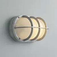 Oval Wall Light with Guard - Aluminium