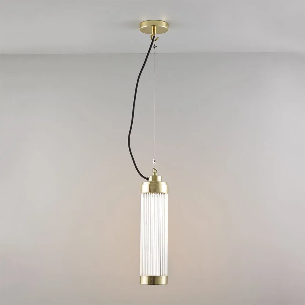 Pillar Pendant Light - Brass, Glass