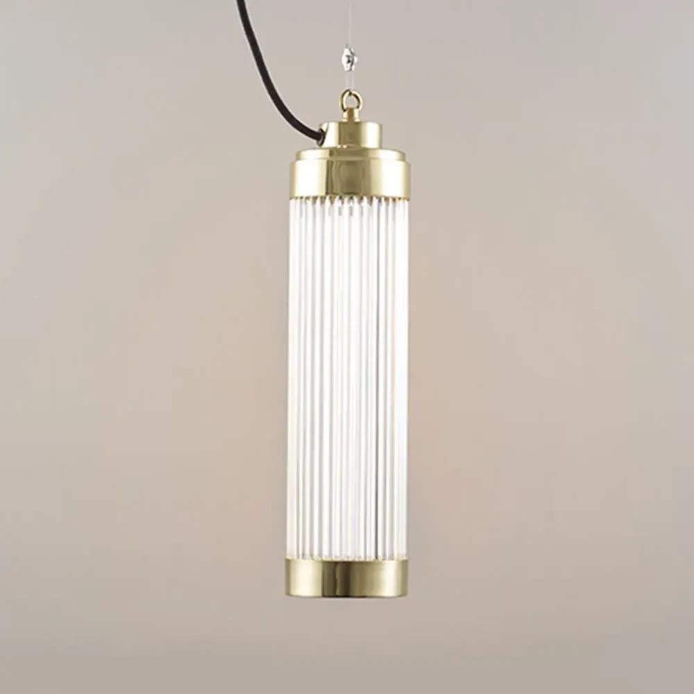Pillar Pendant Light - Brass, Glass image