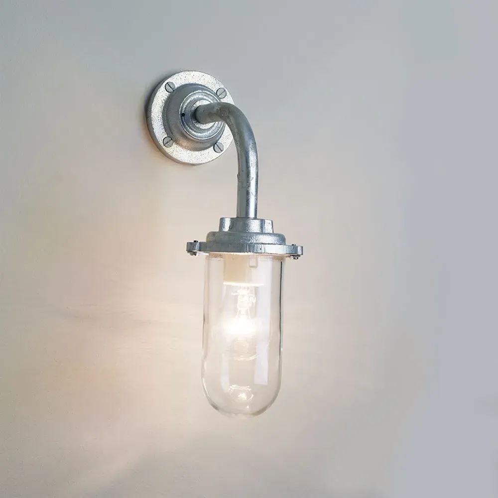 Round Wall Light - Galvanised, Metal