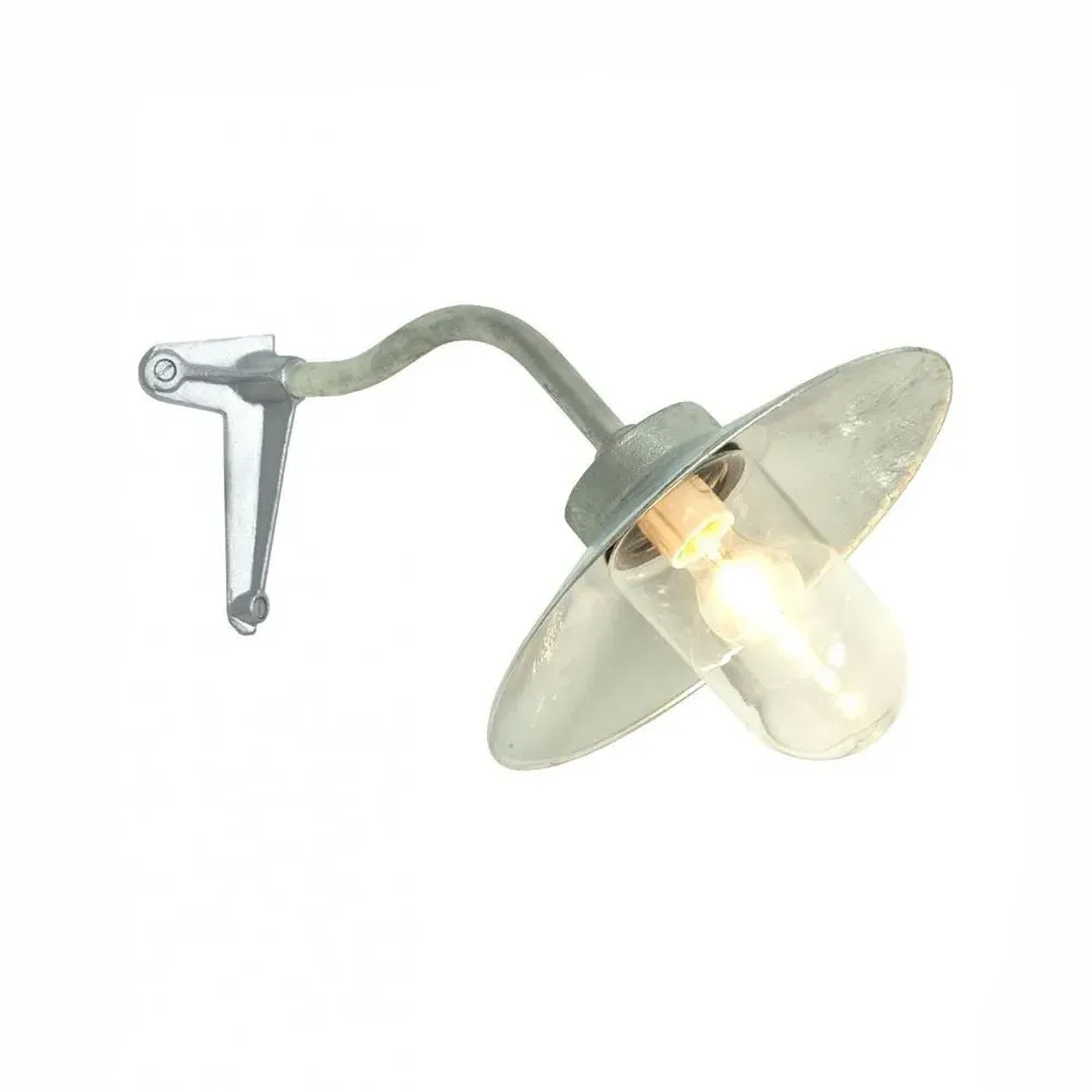 Round Wall Light with Clear Glass - Gunmetal