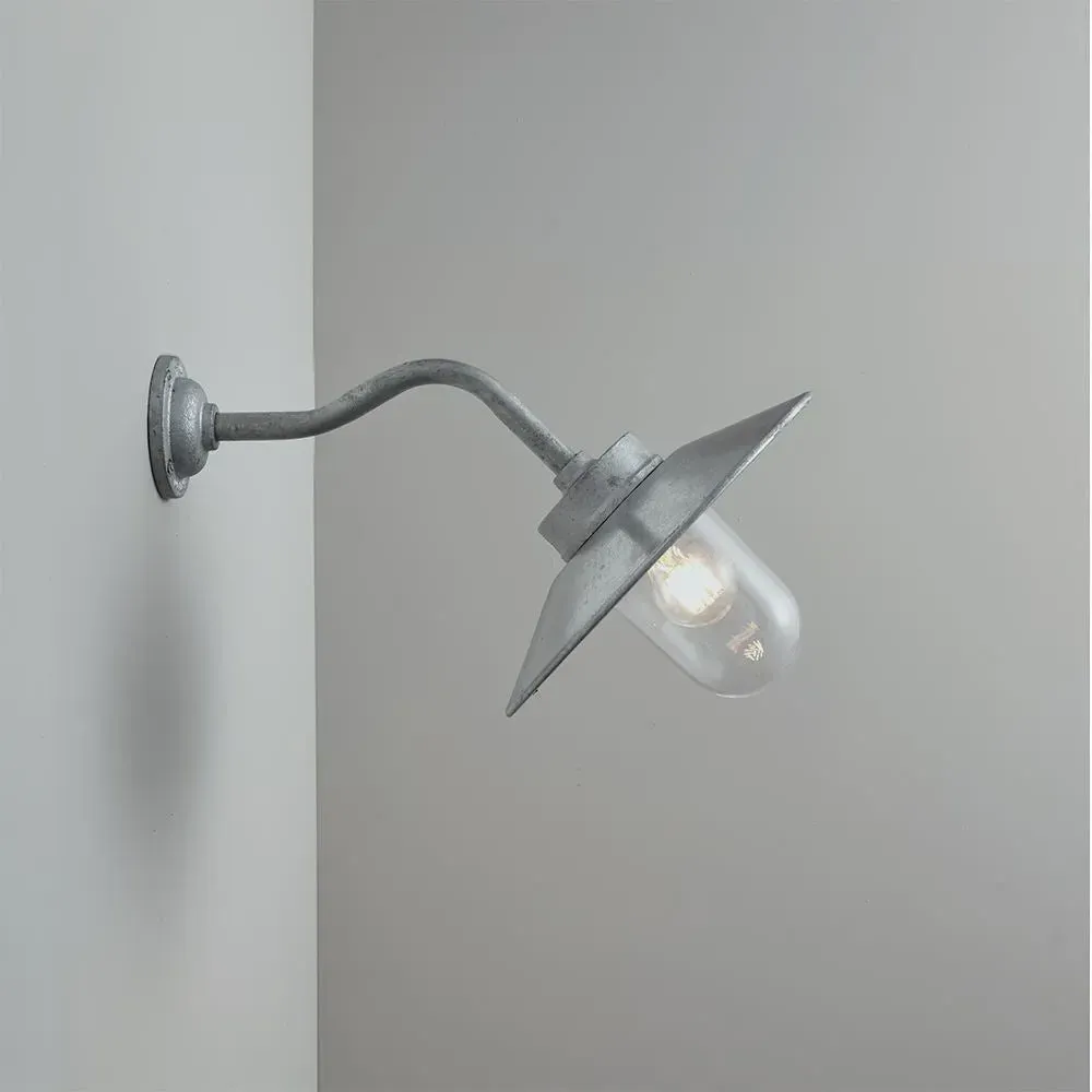 Round Wall Light with Clear Glass - Gunmetal