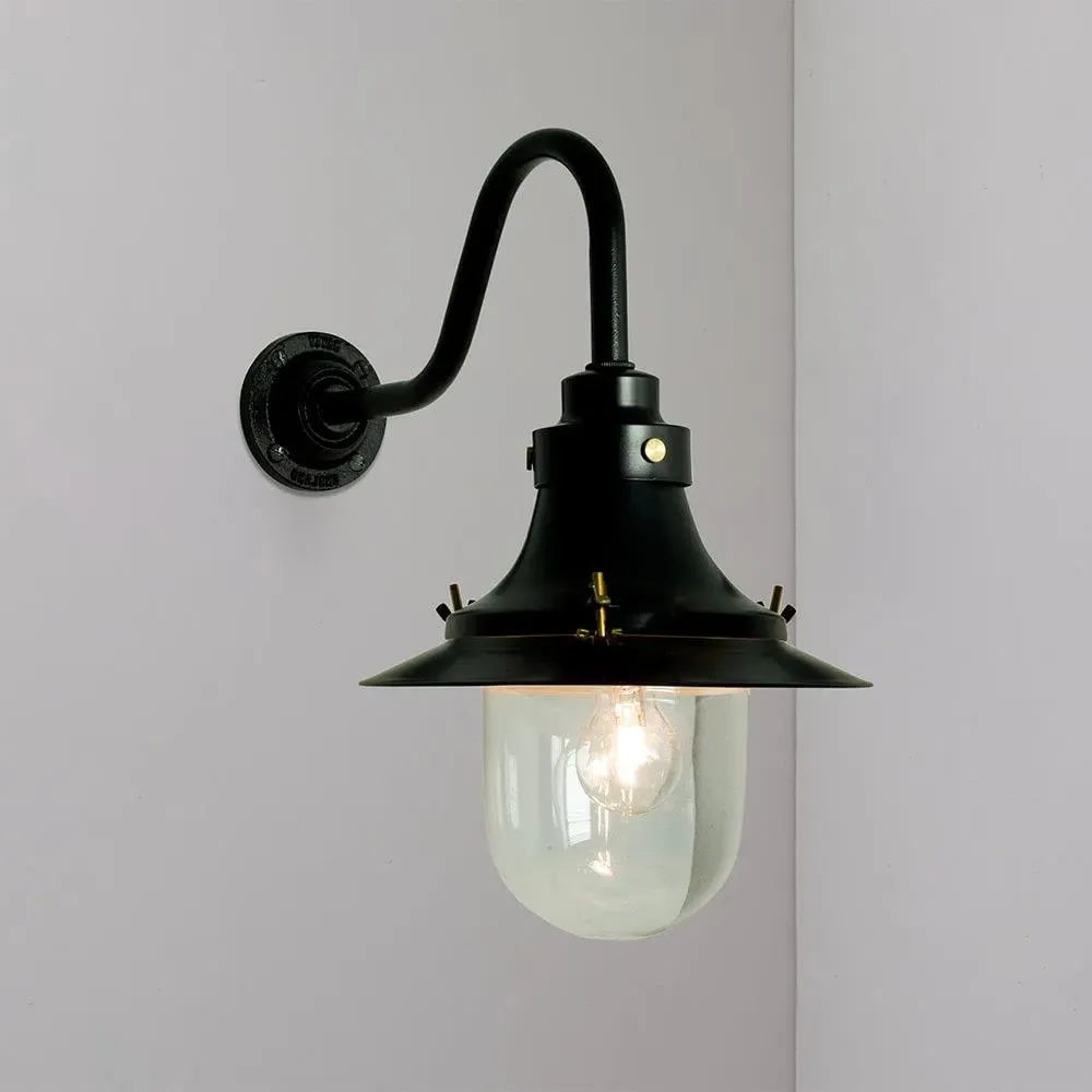 Ship's Decklight Wall Light - Black, Glass